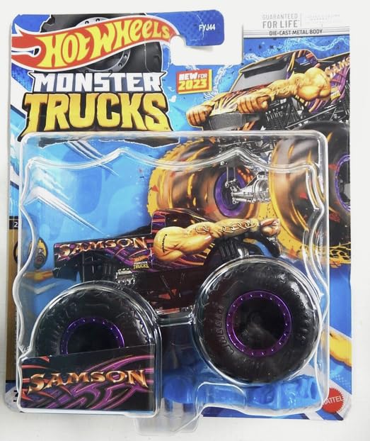 Amazon.com: Hot Wheels Monster Trucks Samson Strong-Arm Slam, 2023